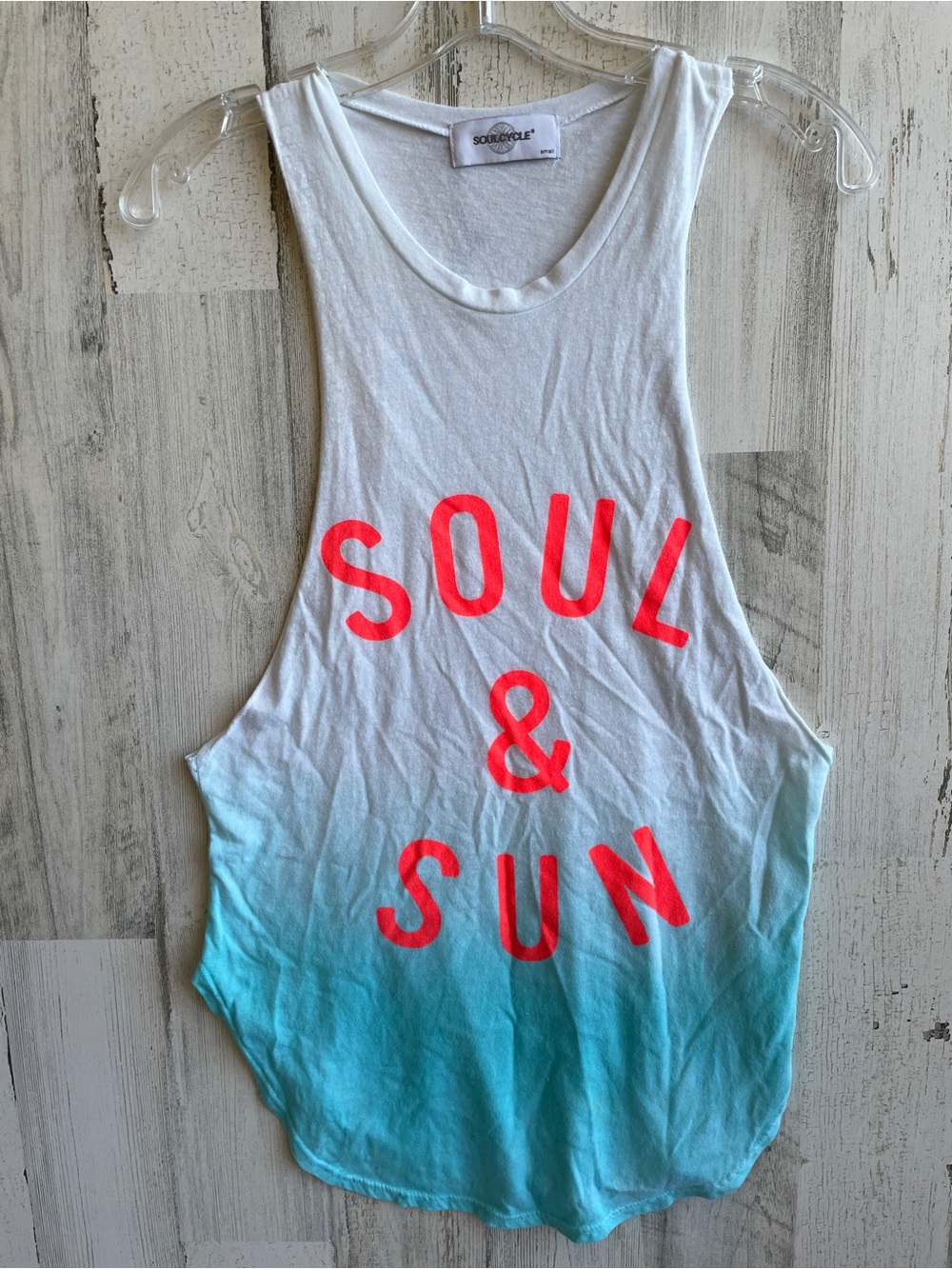 soulcycle White Crewneck Tee with Soul & Sun graphics SZ S